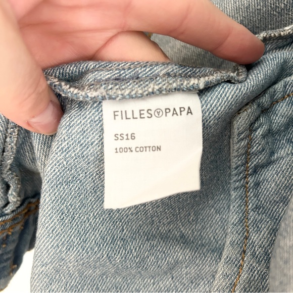 FILLES A PAPA Long Distressed Denim Jacket - Picture 2 of 7